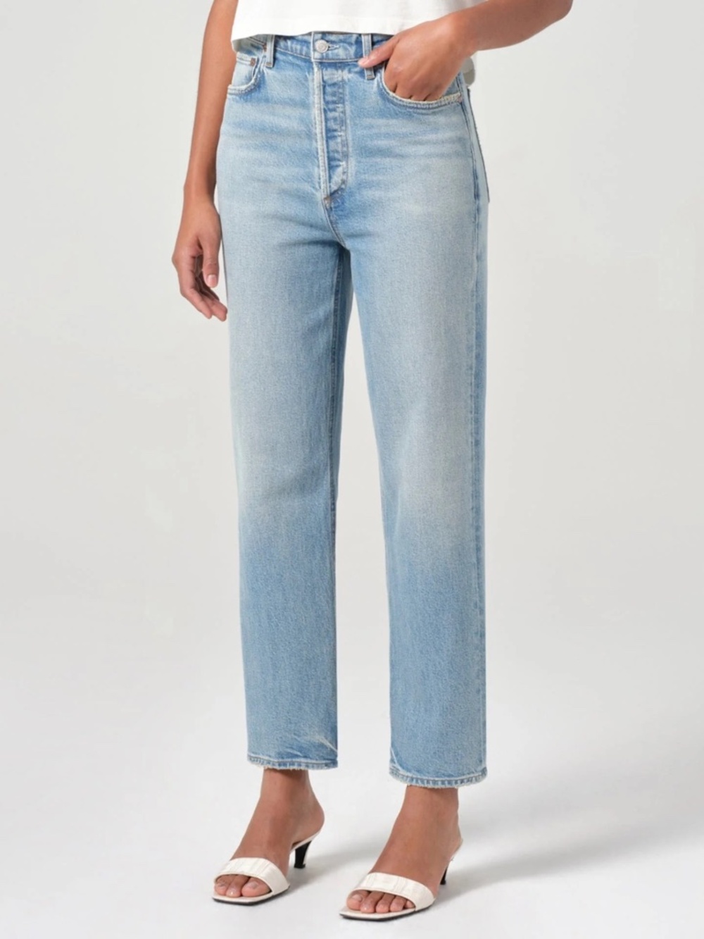 AGOLDE 90s Pinch Crop Jeans in Ripple
